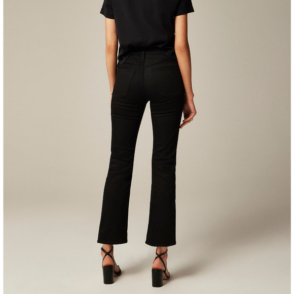 J.Crew Mid Rise Cropped Kickout Jean 2003 Super Stretch True Black Ankle US 26 - Picture 2 of 12